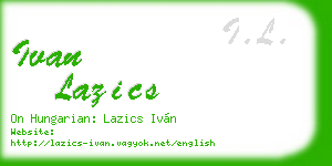 ivan lazics business card