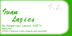 ivan lazics business card